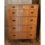 Mid 20th century rosewood-effect chest o