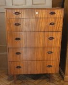 Mid 20th century rosewood-effect chest o