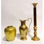 Brass pricket candlestick with reeded cl