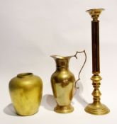 Brass pricket candlestick with reeded cl