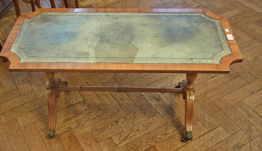 Reproduction polished wood coffee table,