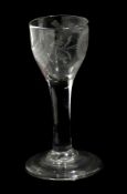18th century wine glass with ogee bowl,