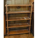 Oak five-tier bookcase and another small