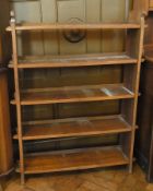 Oak five-tier bookcase and another small