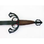 Ornate iron sword, decorative handle, me