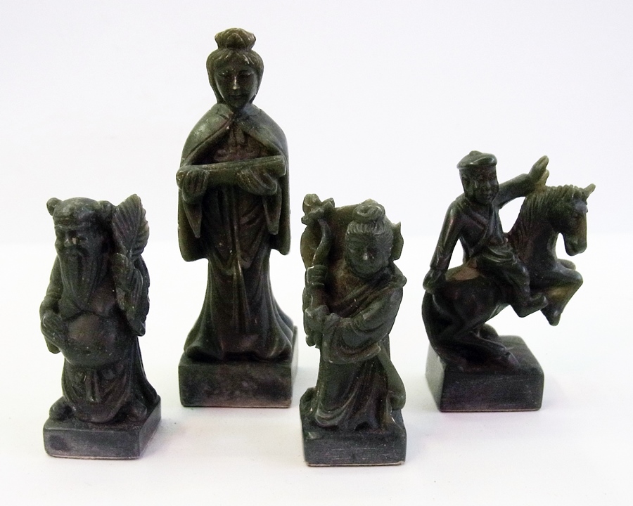 Eastern carved soapstone chess set, 32 p - Image 4 of 4