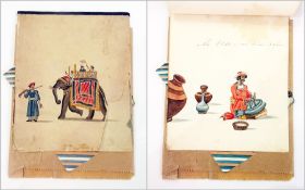 Watercolour album of Indian figures incl