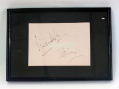 Framed signatures of Vivien Leigh and La