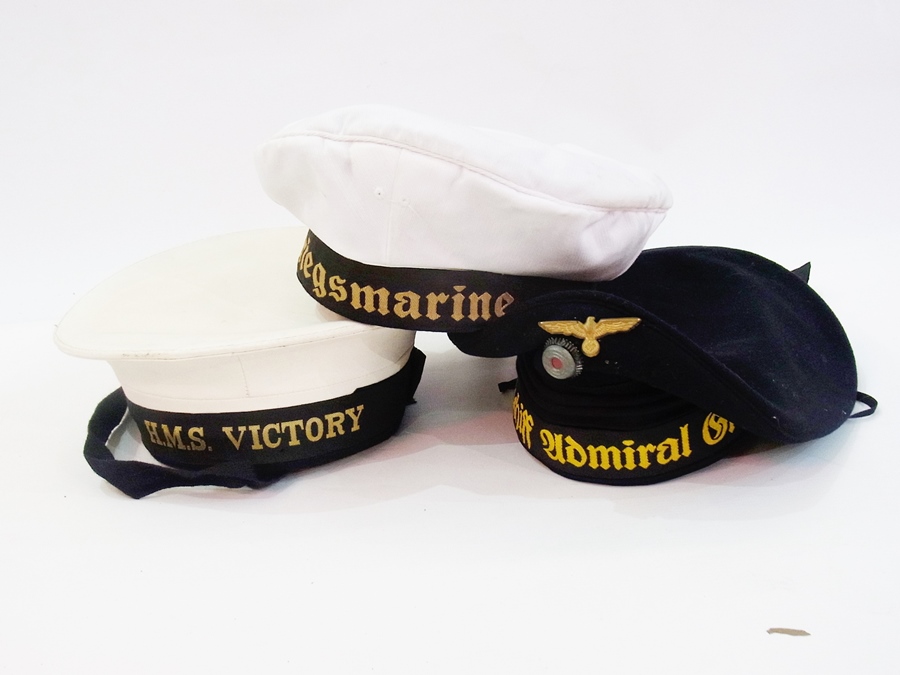 Two German WWII Shloffelmutz naval caps,
