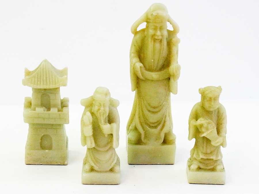 Eastern carved soapstone chess set, 32 p - Image 3 of 4
