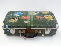 Vintage metal suitcase with BEA Hotel an