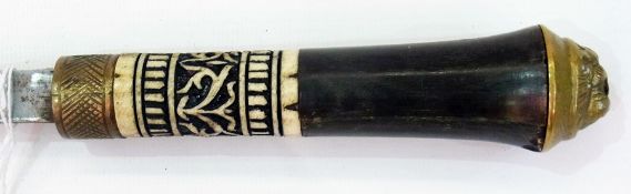 Indian stick sword with bone inlaid hand