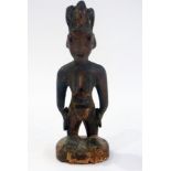 African carved hardwood female figure, p