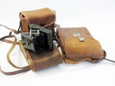 Ensign folding bellows camera with leath