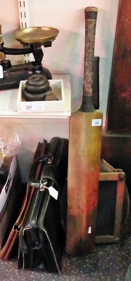 Nicholls autographed cricket bat, vintag