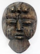 African carved wooden mask, probably Nig