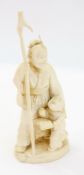 Japanese ivory Okimono, man in kimono wi