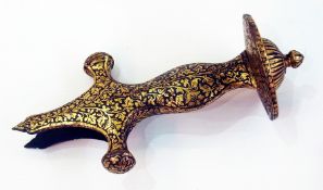 Indian Sikh damascene sword handle, all