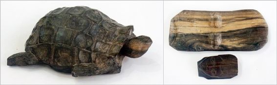 African carved hardwood model of tortois