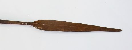 African type metal and bamboo long spear