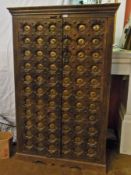Eastern brass, iron and hardwood cabinet