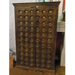 Eastern brass, iron and hardwood cabinet