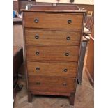 Stained mahogany chest of four long grad