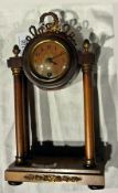 Empire style satinwood mantle timepiece,