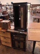 Oriental hardwood CD cabinet with pair d