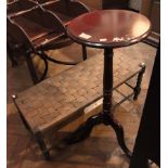 String-topped stool and stained wood jar