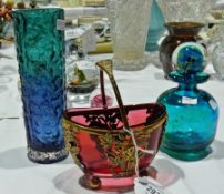 A collection of coloured glass including