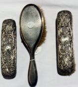 Pair silver-backed clothes brushes and s