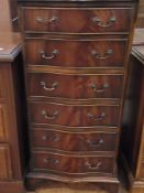 Reproduction narrow chest of six drawers