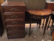 Reproduction mahogany side table, serpen