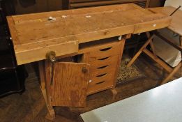 Swedish pine and hardwood workbench with