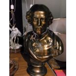 Bronzed plaster bust of William Shakespe