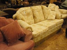 Three seater settee, matching armchair w