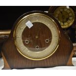 Oak Westminster chime mantel clock and t