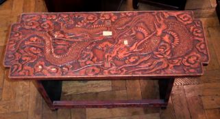 Oriental carved and stained wood occasio