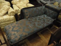 19th century stained wood chaise longue,