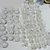 A collection of cut glass including tumb