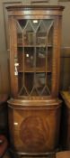 Mahogany floor-standing corner cabinet w