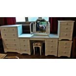 White bedroom suite viz:- chest of two s