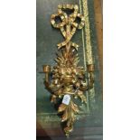 Giltwood two-light wall sconce, the pago