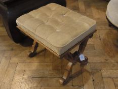 Victorian walnut footstool, rectangular