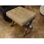 Victorian walnut footstool, rectangular