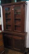 Victorian stained walnut library bookcas
