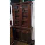 Victorian stained walnut library bookcas