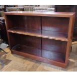 Oriental style hardwood two-shelf bookca