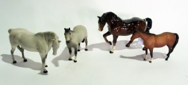 Two Beswick glazed pottery model horses,